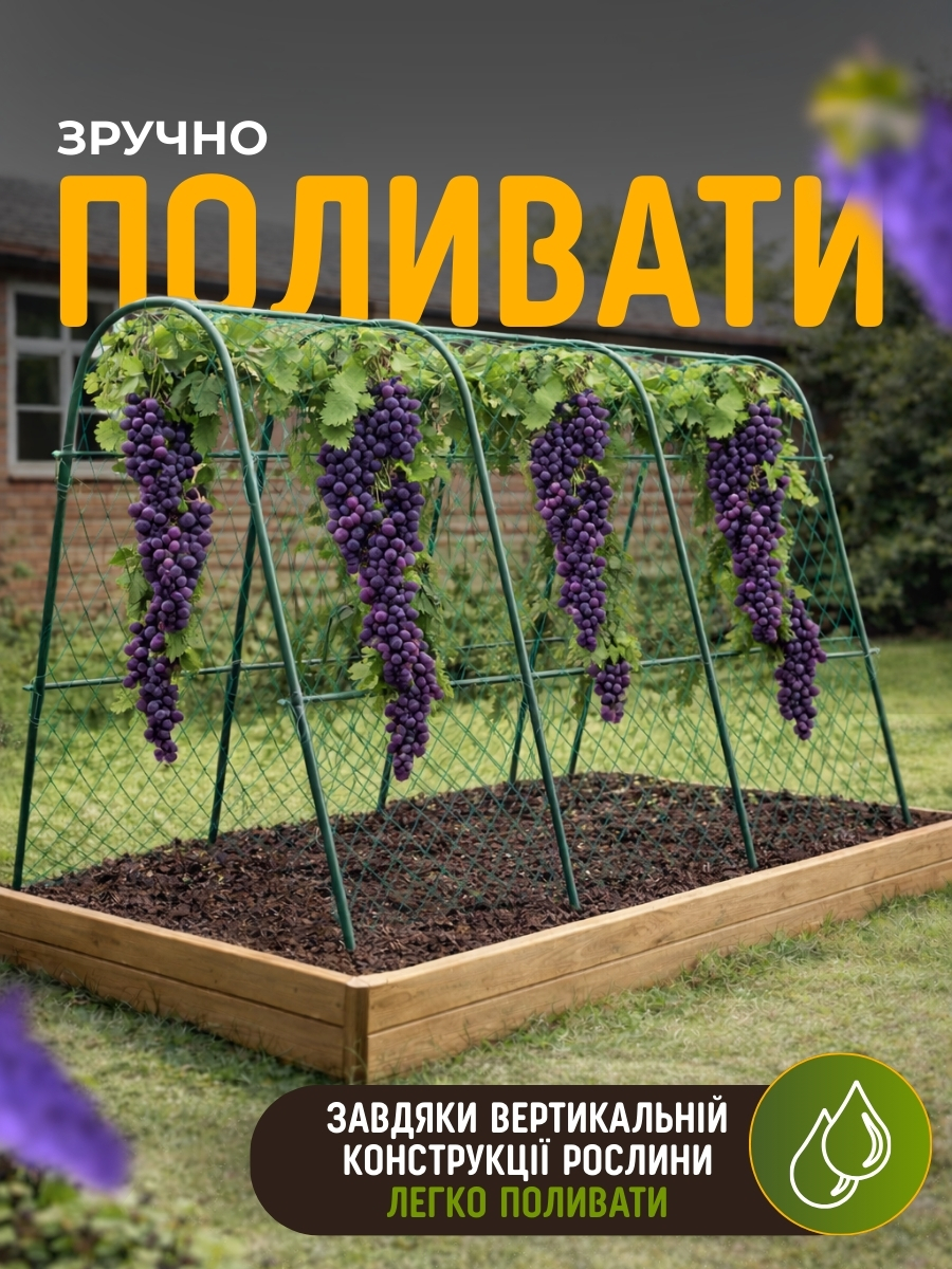 Садова опора для в’юнких рослин з сіткою
